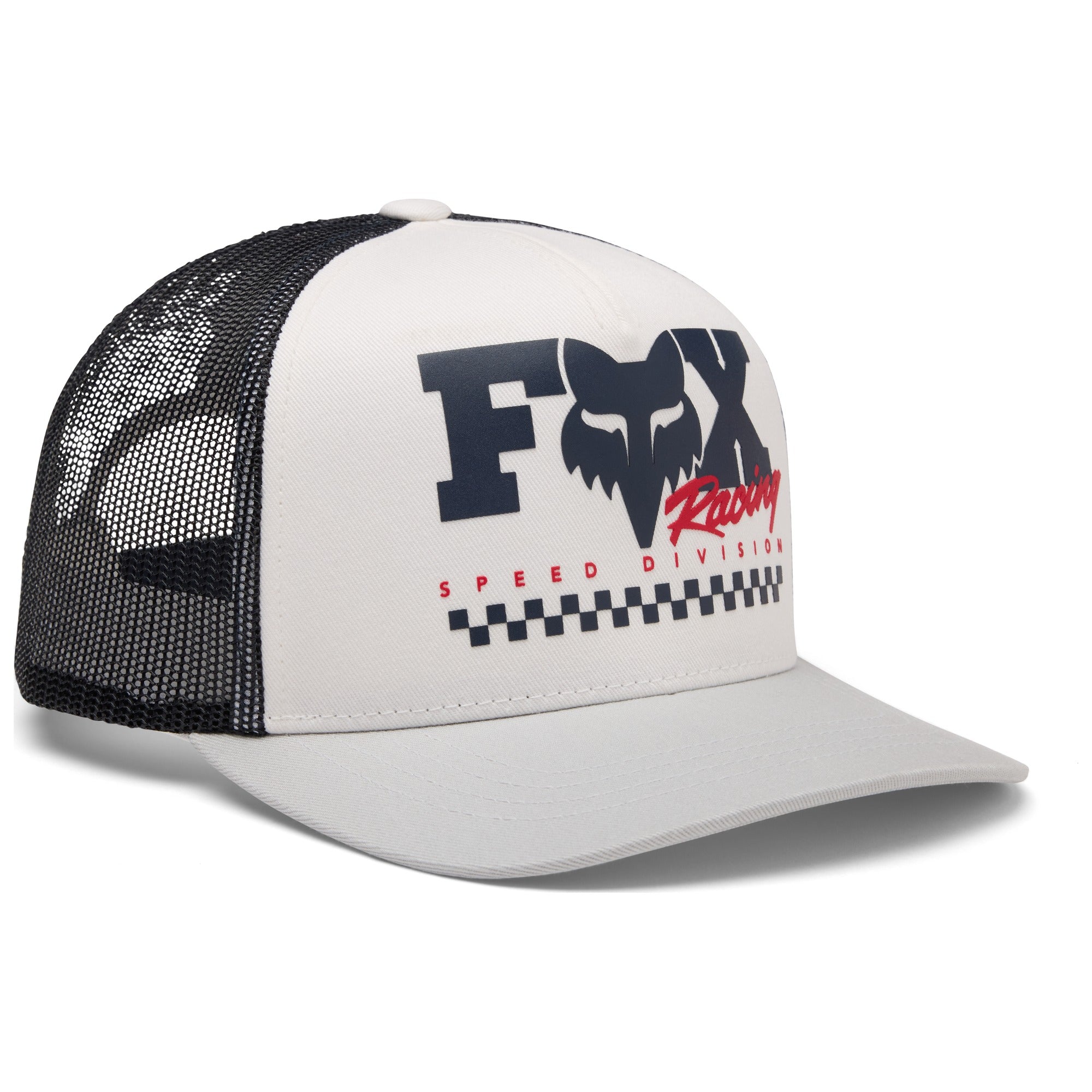 YTH CHECKER MESH TRUCKER HAT WHITE